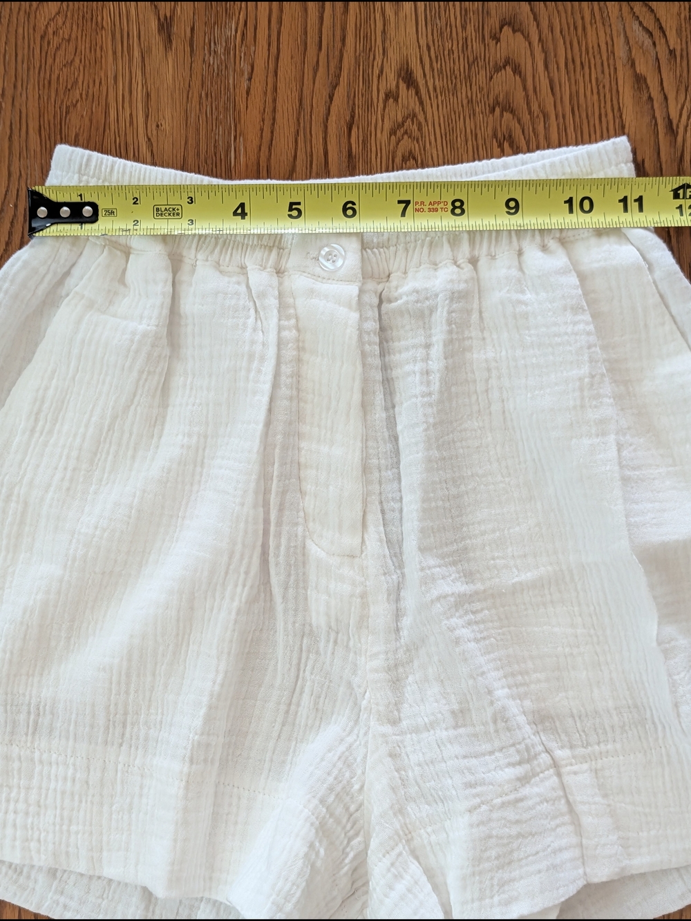 The Shirt Rochelle Behrens Barry Short White Cotton Gauze Shorts - Picture 10 of 12